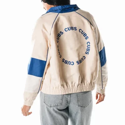 Chicago Cubs Cream Zip-Up Track Jacket