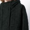 Dark Green Hooded Textured Jacket