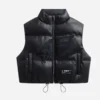 Eagles Off-Season Cropped Faux Leather Puffer Vest