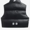 Eagles Off-Season Cropped Faux Leather Puffer Vest