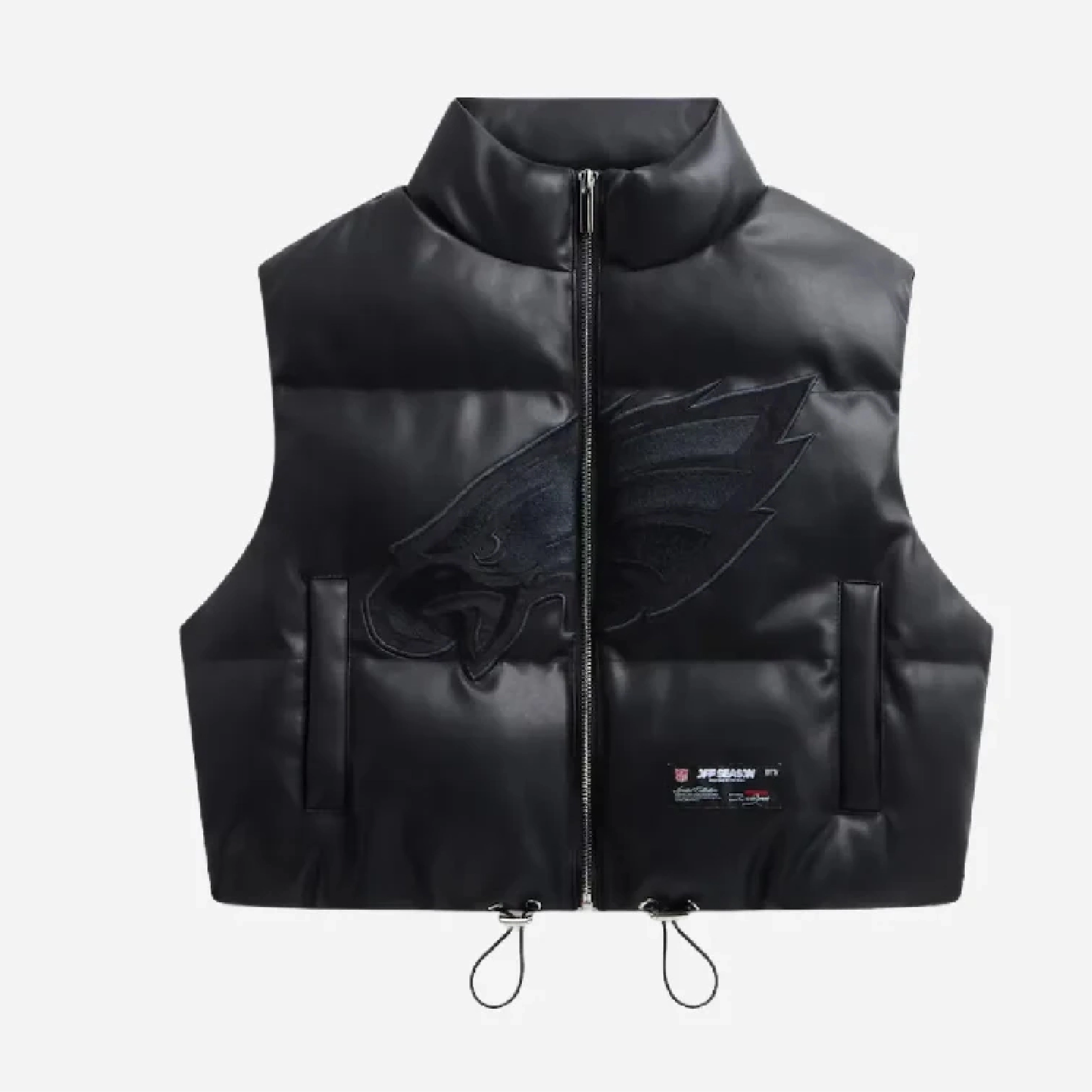 Eagles Off-Season Cropped Faux Leather Puffer Vest