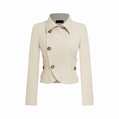 Elyse Asymmetrical Hem Cropped Jacket