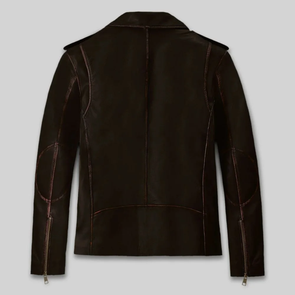 Enforcer Classic Dark Brown Biker Leather Jacket