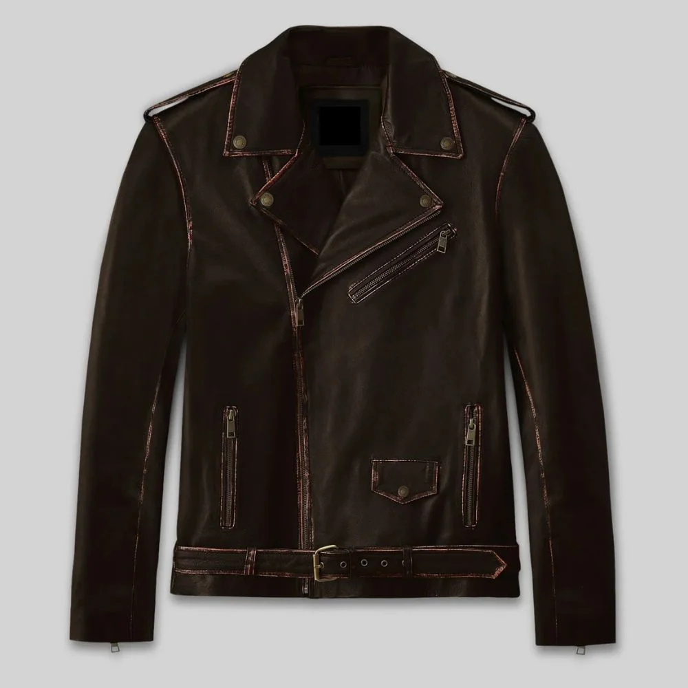 Enforcer Classic Dark Brown Biker Leather Jacket