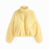 Fleece Oversized Jacket with Stand Collar and Drawstring