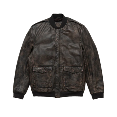 Flying Bomber Men’s Black Sheepskin Leather Jacket