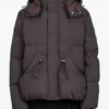 Grey Hooded Puffer Down Jacket