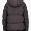 Grey Hooded Puffer Down Jacket