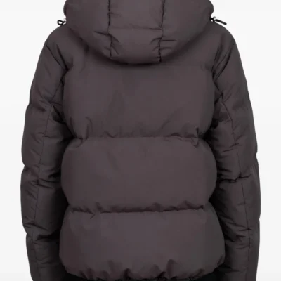 Grey Hooded Puffer Down Jacket