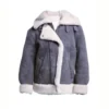 Grey Women’s Suede Leather Jacket