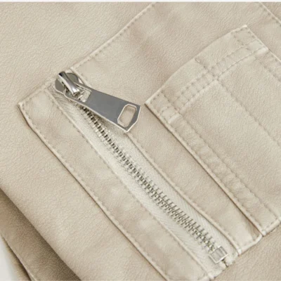 Harlow Faux Leather Zip Bomber Jacket