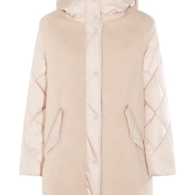 Herno Quilted Beige Teddy Coat