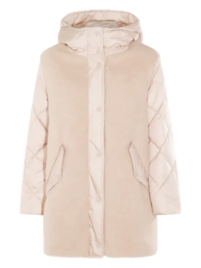 Herno Quilted Beige Teddy Coat