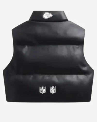 Kansas City Chiefs Off-Season Cropped Faux Leather Puffer Vest