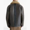 LEMAIRE Brown Jacket Shearling-Trim