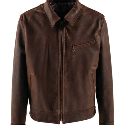 Lightweight Cowhide Trucker Mens Leather Jacket