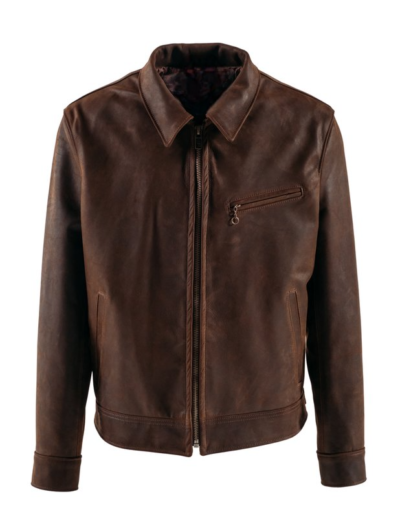 Lightweight Cowhide Trucker Mens Leather Jacket