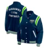 Lightweight Navy Seattle Seahawks Varsity Satin Jacket