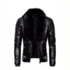 Men’s Black Retro Aviator Leather Jacket