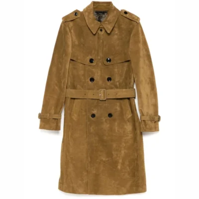 Men's Buttery Suede Trench Coat
