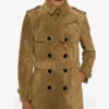 Men's Buttery Suede Trench Coat