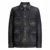 Men’s Distressed-Effect Denim Jacket with Pockets