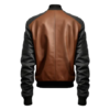 Men’s Leather Bomber Jacket in Brown and Black
