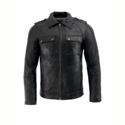 Men’s Modern Anthracite Lambskin Leather Jacket