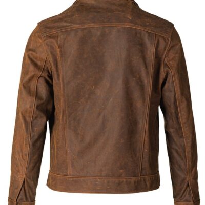 Mens Nubuck Leather Brown Cowhide Jacket