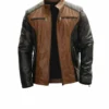 Men’s Roadster Black and Brown Leather Jacket