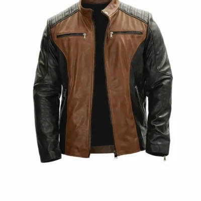 Men’s Roadster Black and Brown Leather Jacket