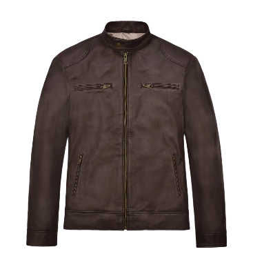 Michael Jordan Mens Brown Leather Jacket