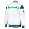 Midweight White Seattle Seahawks Satin Jacket