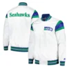 Midweight White Seattle Seahawks Satin Jacket