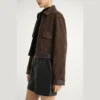 Mocha Suede Zip-Up Jacket