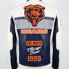 Moto Navy and White Chicago Bears Leather Jacket