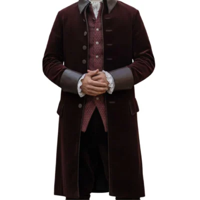 Outlander Season 7 David Berry Maroon Coat