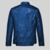 Phantom Luxe Metallic Blue Croc Leather Jacket