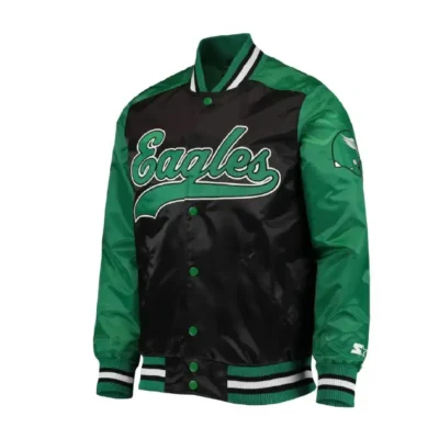 Philadelphia Eagles Full Snap Green & Black Jacket