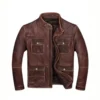 Premium Men’s Brown Lambskin Leather Jacket