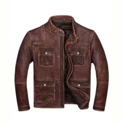 Premium Men’s Brown Lambskin Leather Jacket
