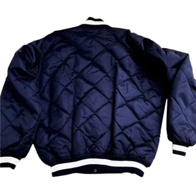 Quilted Satin New York Yankees Jacket in Navy