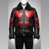 Red Heart Black Leather Shearling Jacket