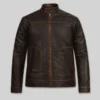 Reggie Vintage Dark Brown Biker Leather Jacket