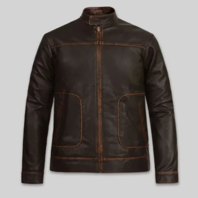 Reggie Vintage Dark Brown Biker Leather Jacket