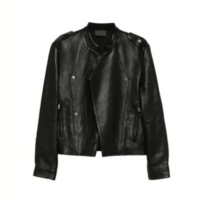 Ryden Logo Patch Leather Jacket
