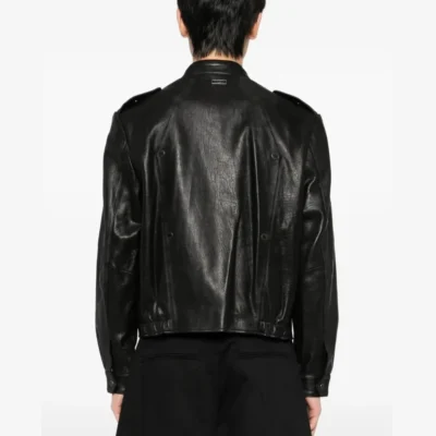 Ryden Logo Patch Leather Jacket