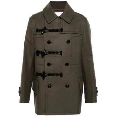 Sacai Green Wool Duffle Coat