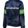 Seattle Seahawks College Navy Line Up Varsity Satin Jacket