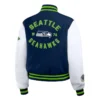 Seattle Seahawks Navy/White Varsity Full-Zip Jacket